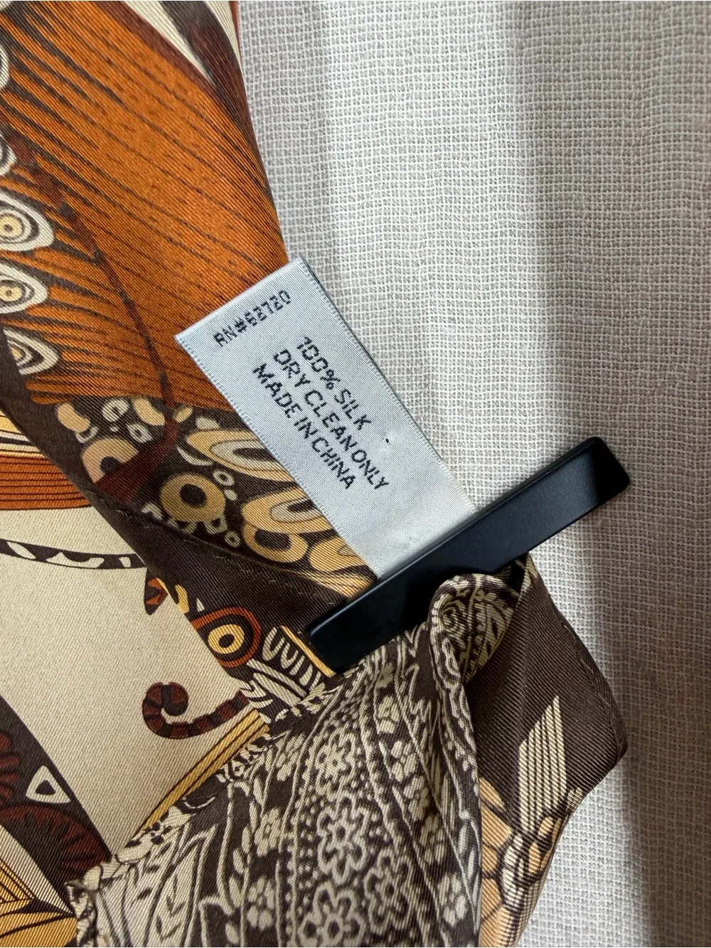 Adrienne Landau Studio 100% Silk Butterfly Scarf Brown Gold